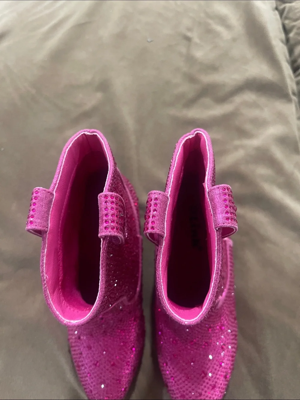 Link Kids Pink Sequin Western Ankle Boots